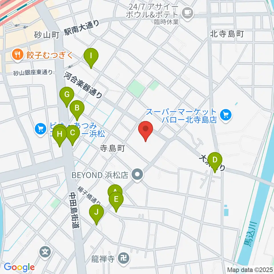 カワイ音楽学園周辺のファミレス・ファーストフード一覧地図