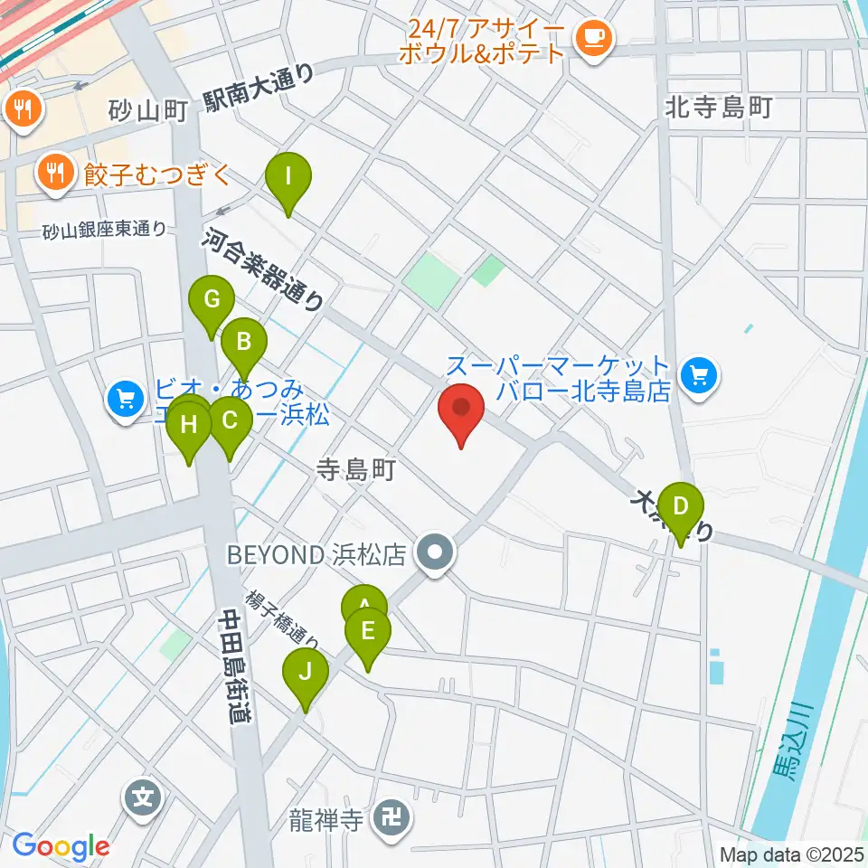 カワイ音楽学園周辺のファミレス・ファーストフード一覧地図