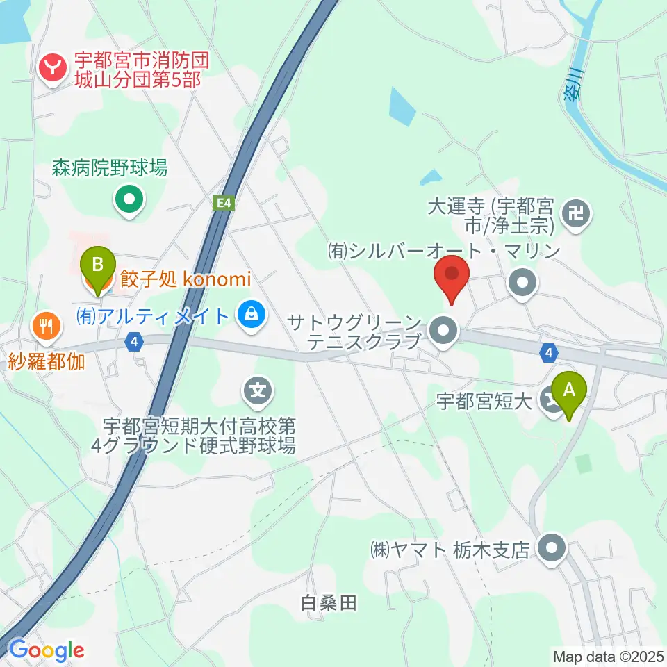 スズキ・メソード宇都宮支部周辺のファミレス・ファーストフード一覧地図