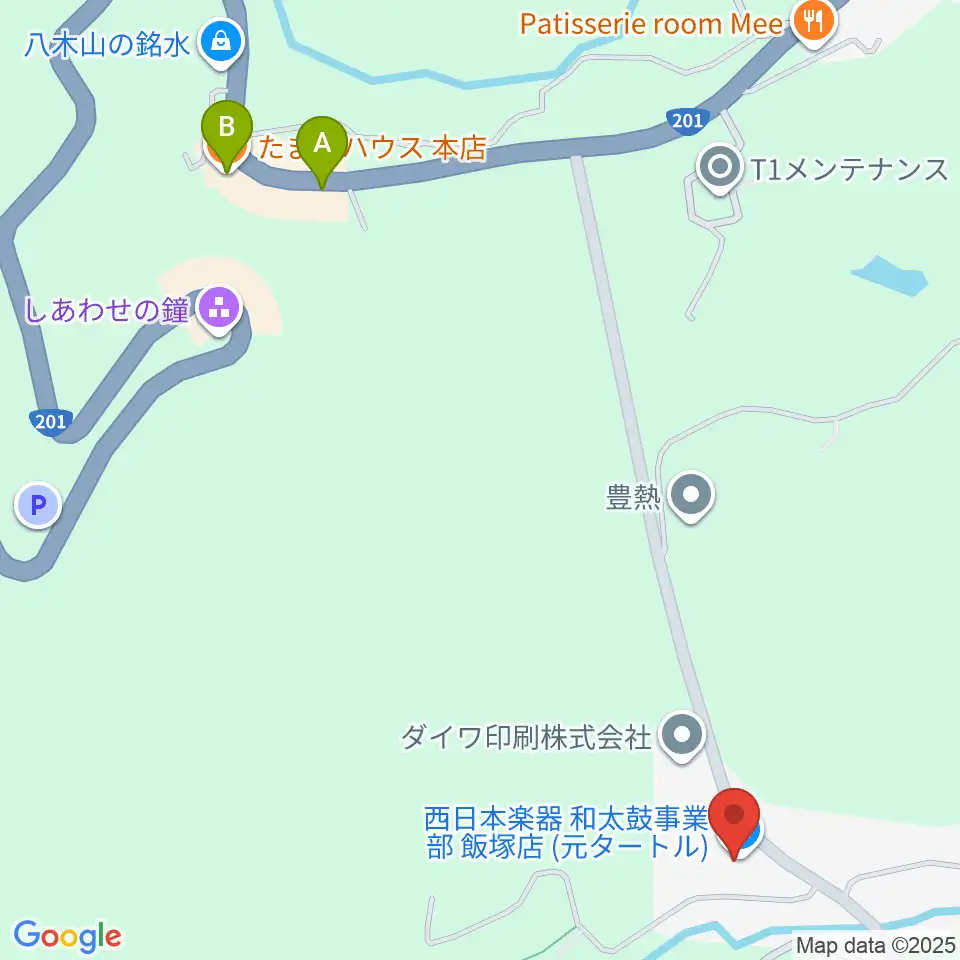 和太鼓ニシガク周辺のファミレス・ファーストフード一覧地図