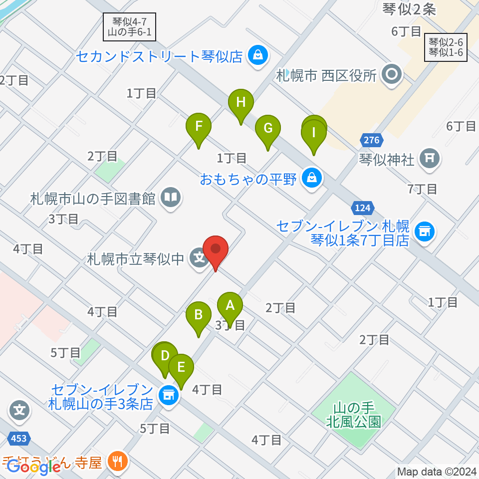 鈴木聡ヴァイオリン工房周辺のファミレス・ファーストフード一覧地図