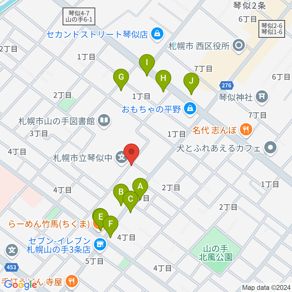 鈴木聡ヴァイオリン工房周辺のファミレス・ファーストフード一覧地図