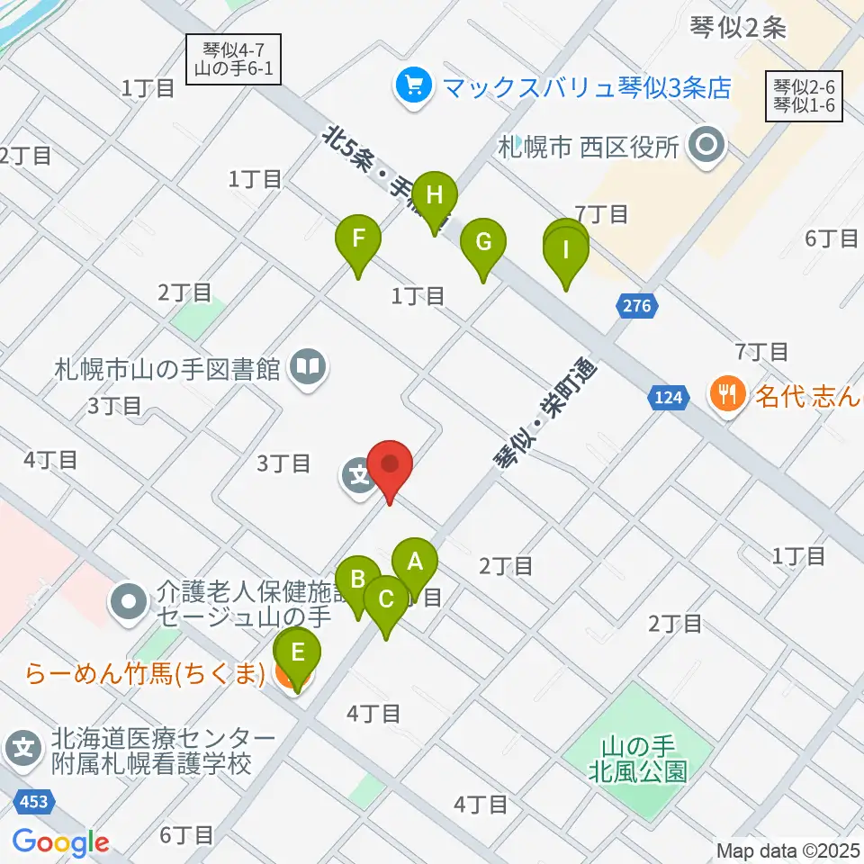 鈴木聡ヴァイオリン工房周辺のファミレス・ファーストフード一覧地図
