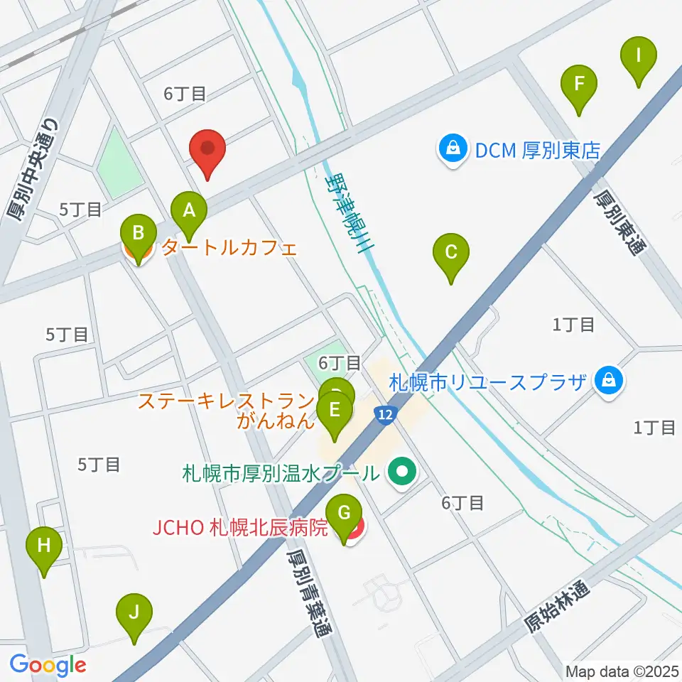 スズキメソード札幌支部 立木教室周辺のファミレス・ファーストフード一覧地図