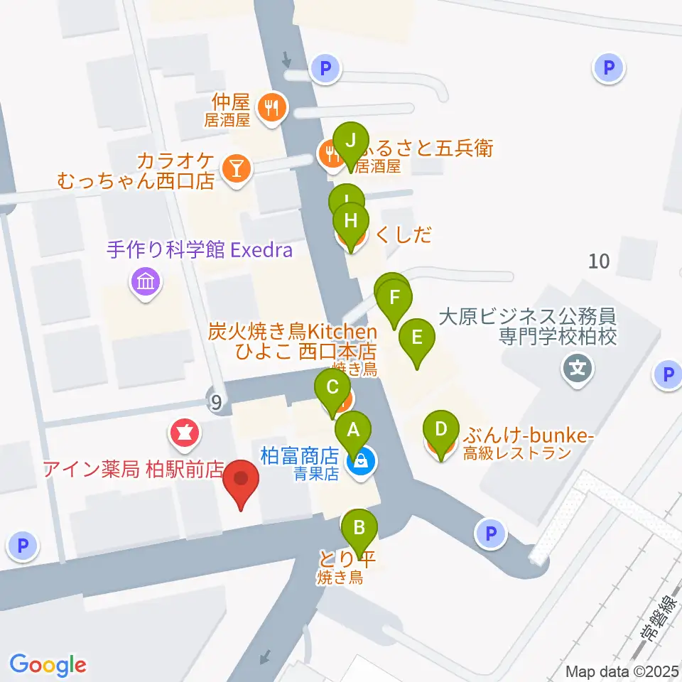 清水尚志ヴァイオリン教室周辺のファミレス・ファーストフード一覧地図