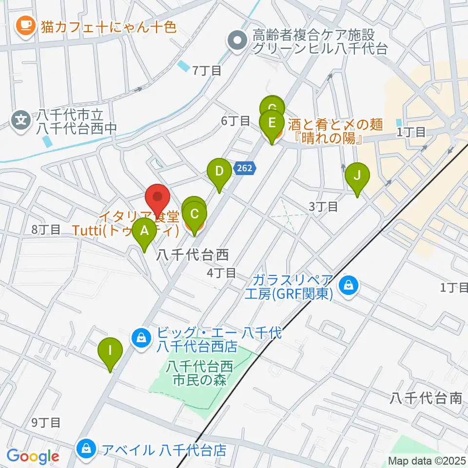 スズキ・メソード 印田クラス周辺のファミレス・ファーストフード一覧地図
