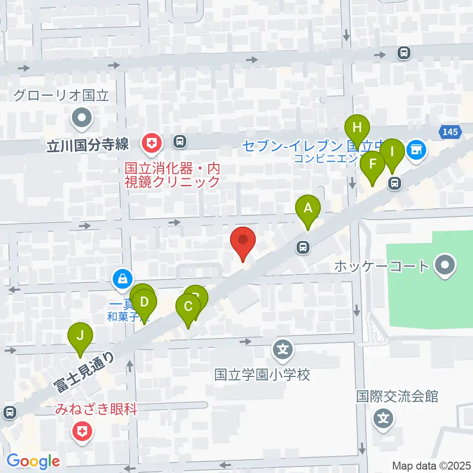 スズキ・メソード国立教室周辺のファミレス・ファーストフード一覧地図