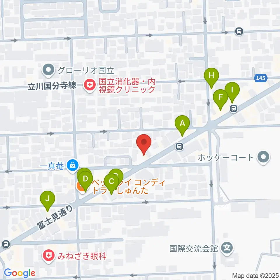 スズキ・メソード国立教室周辺のファミレス・ファーストフード一覧地図