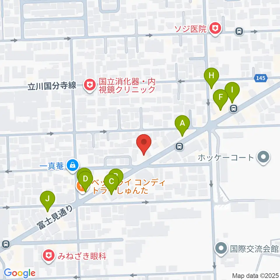 スズキ・メソード国立教室周辺のファミレス・ファーストフード一覧地図