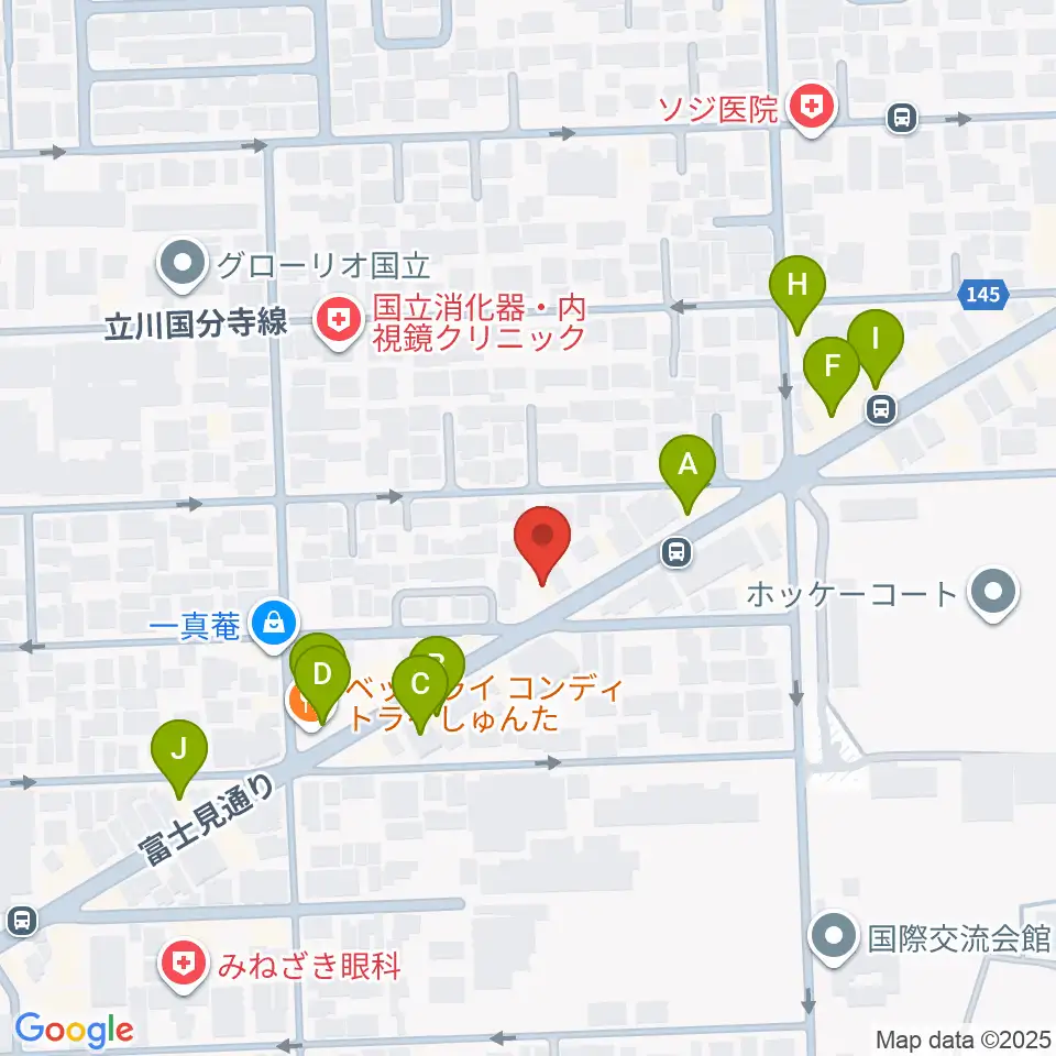スズキ・メソード国立教室周辺のファミレス・ファーストフード一覧地図