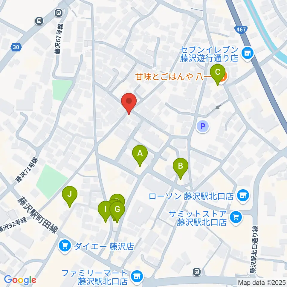 どるちぇ音楽教室レンタルスタジオ周辺のファミレス・ファーストフード一覧地図