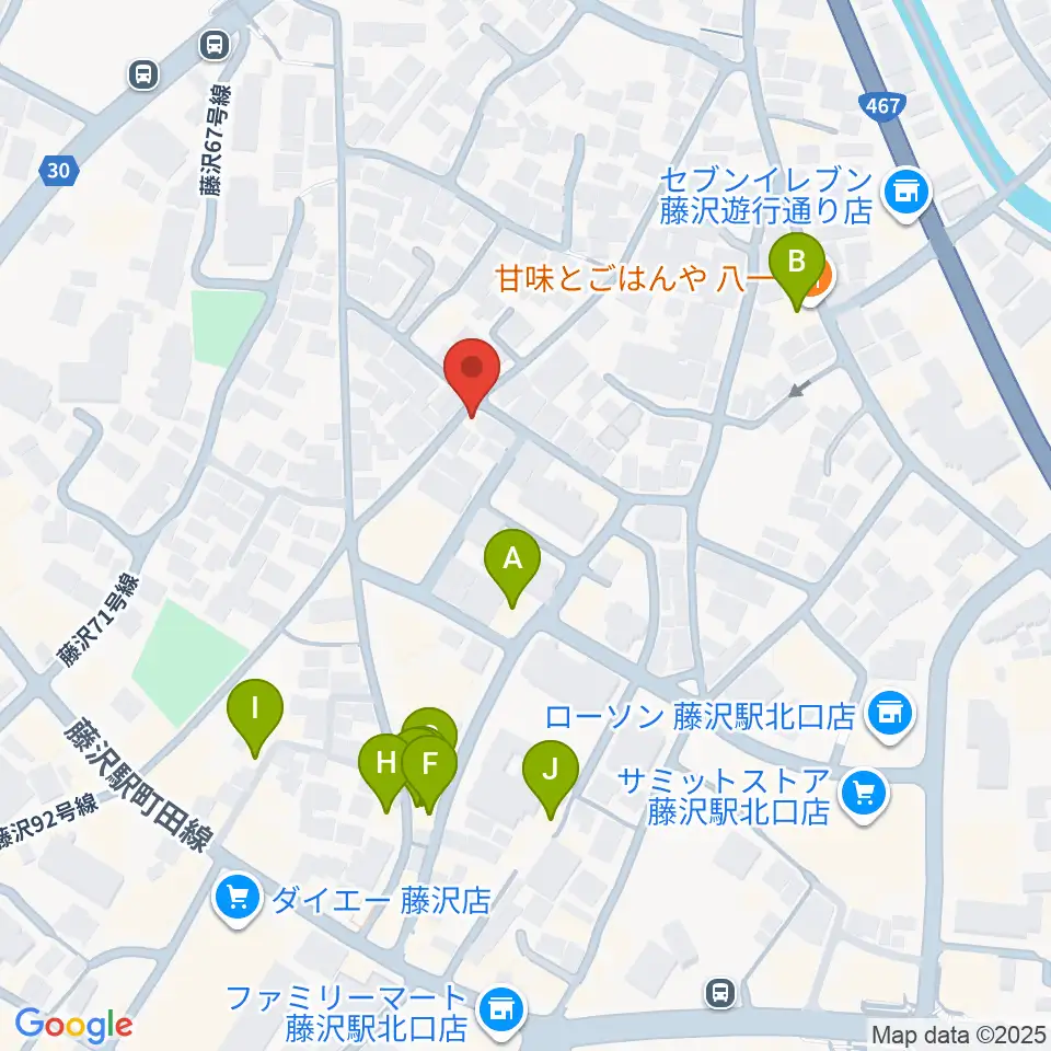 どるちぇ音楽教室レンタルスタジオ周辺のファミレス・ファーストフード一覧地図