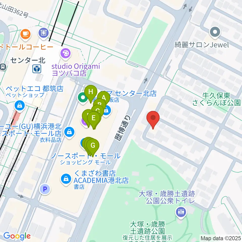 アサフ音楽院周辺のファミレス・ファーストフード一覧地図