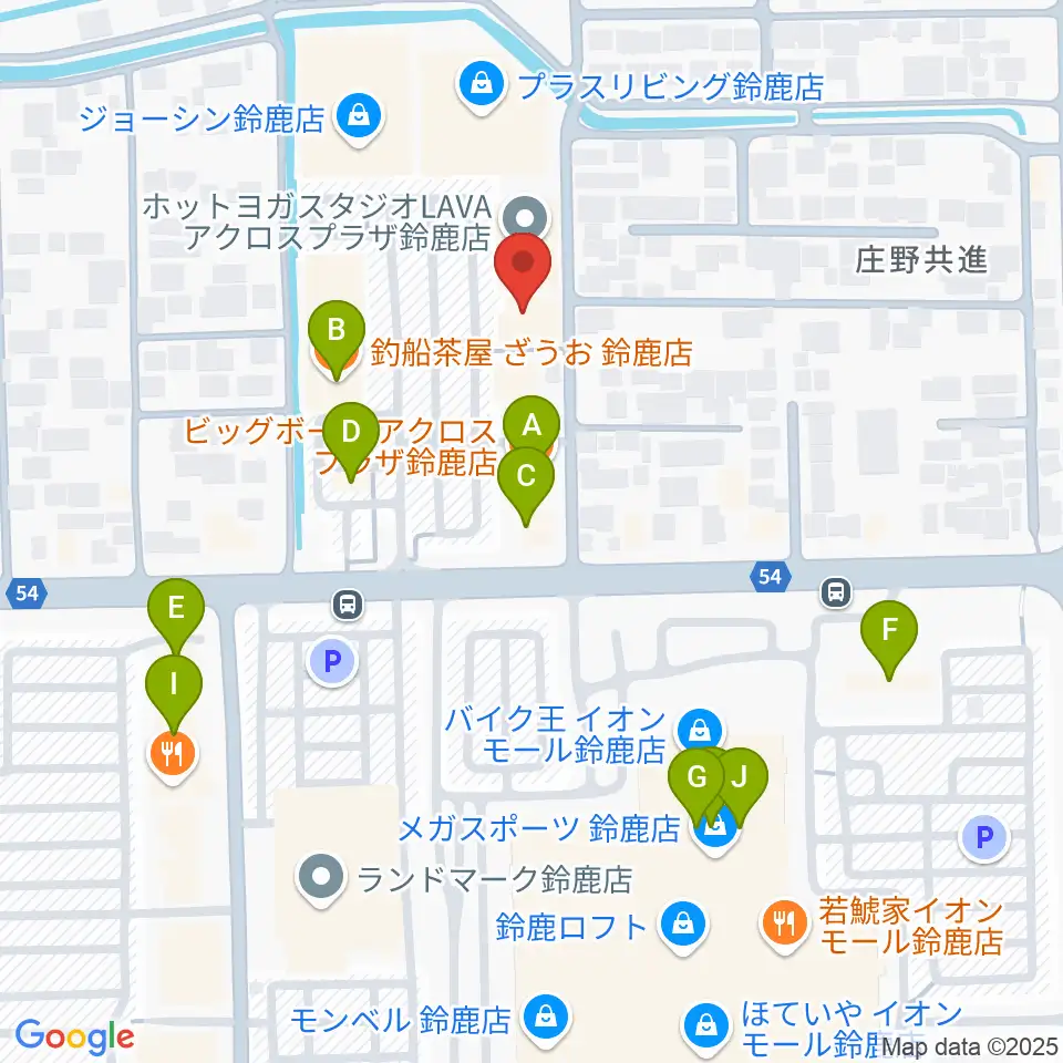 第一楽器 鈴鹿平田センター周辺のファミレス・ファーストフード一覧地図