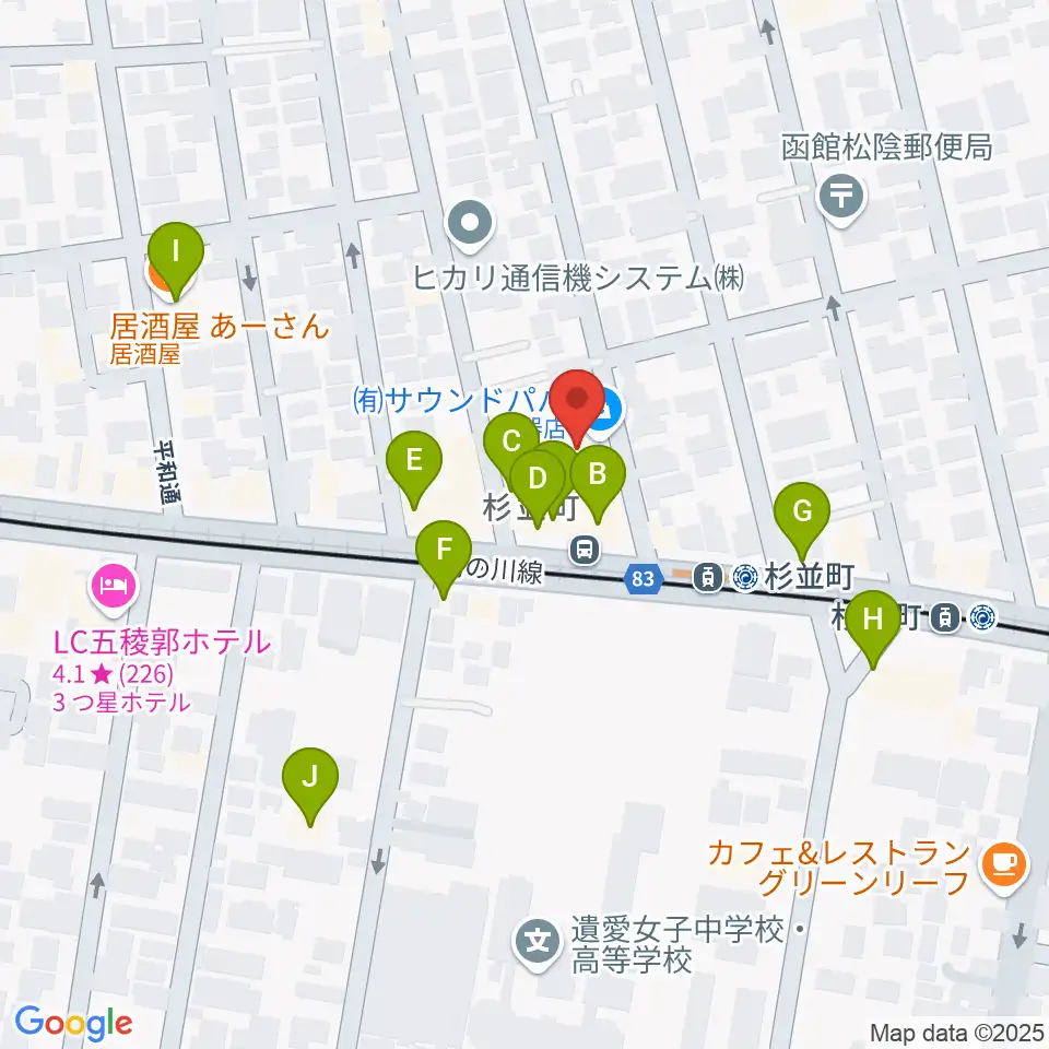 有限会社サウンドパパ周辺のファミレス・ファーストフード一覧地図