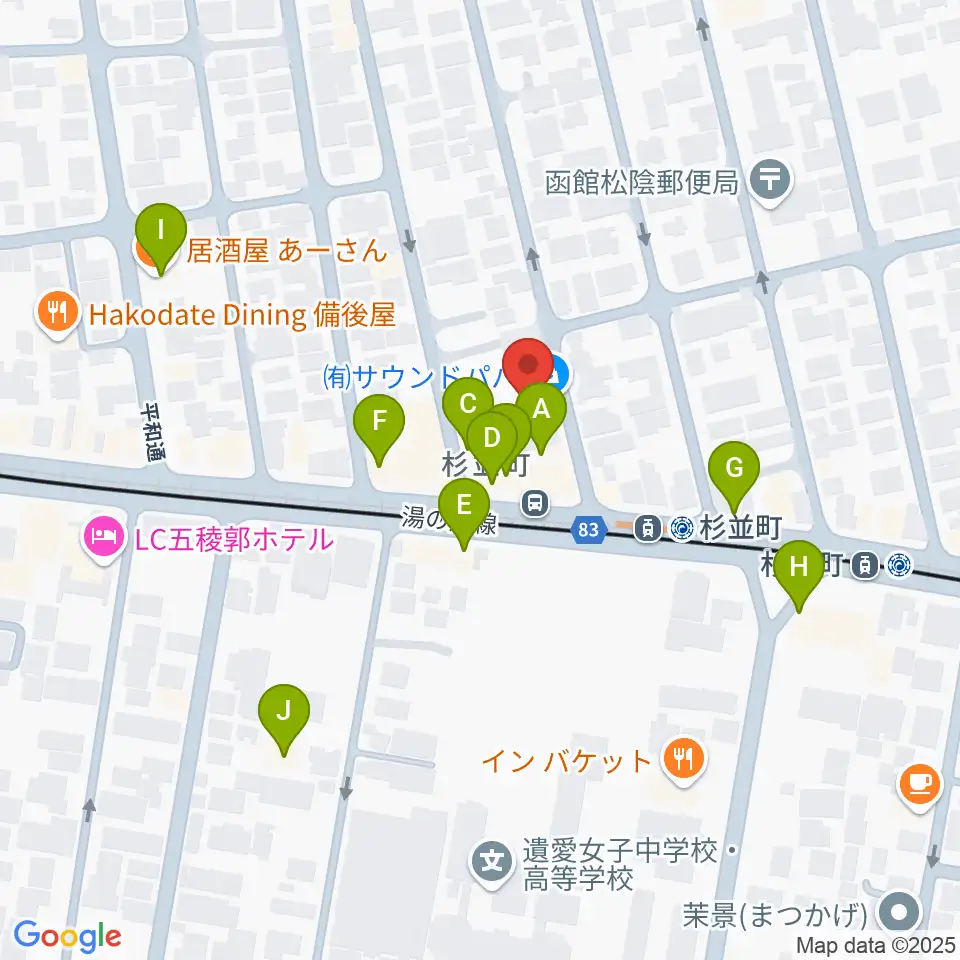 有限会社サウンドパパ周辺のファミレス・ファーストフード一覧地図