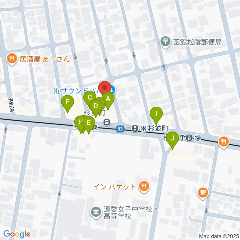 有限会社サウンドパパ周辺のファミレス・ファーストフード一覧地図