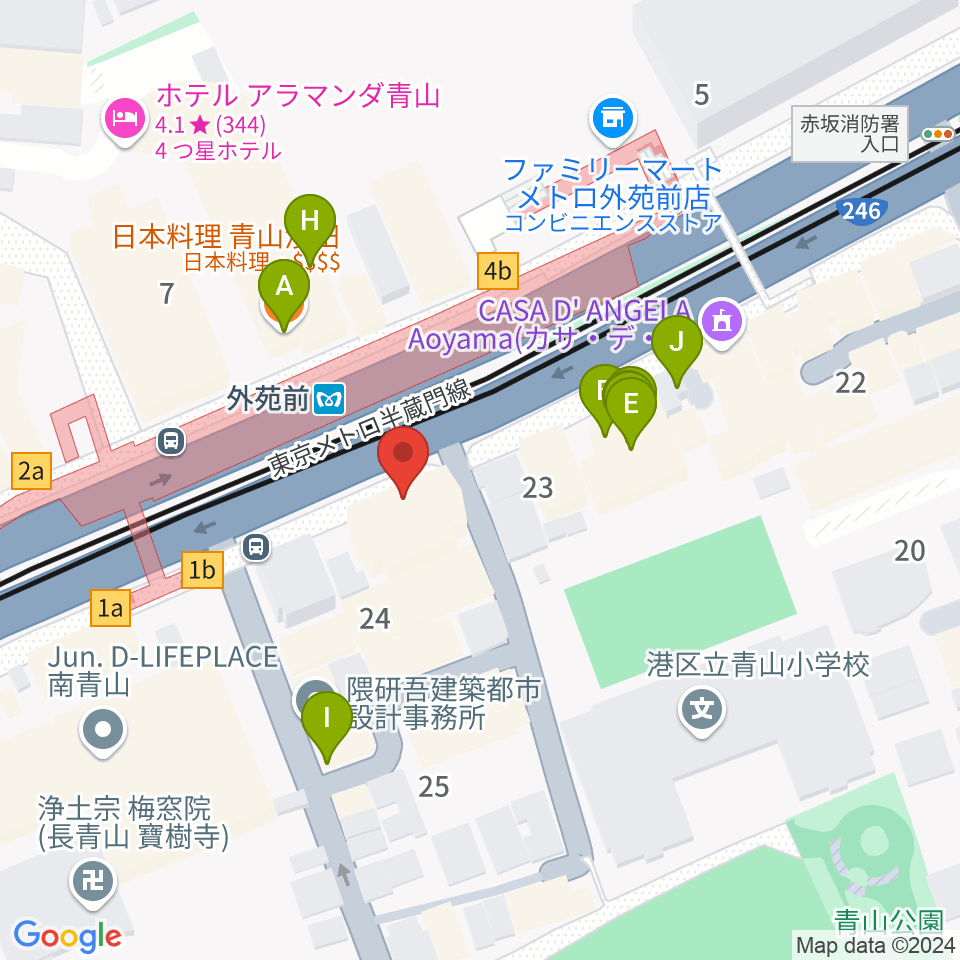 ココデシカ周辺のファミレス・ファーストフード一覧地図