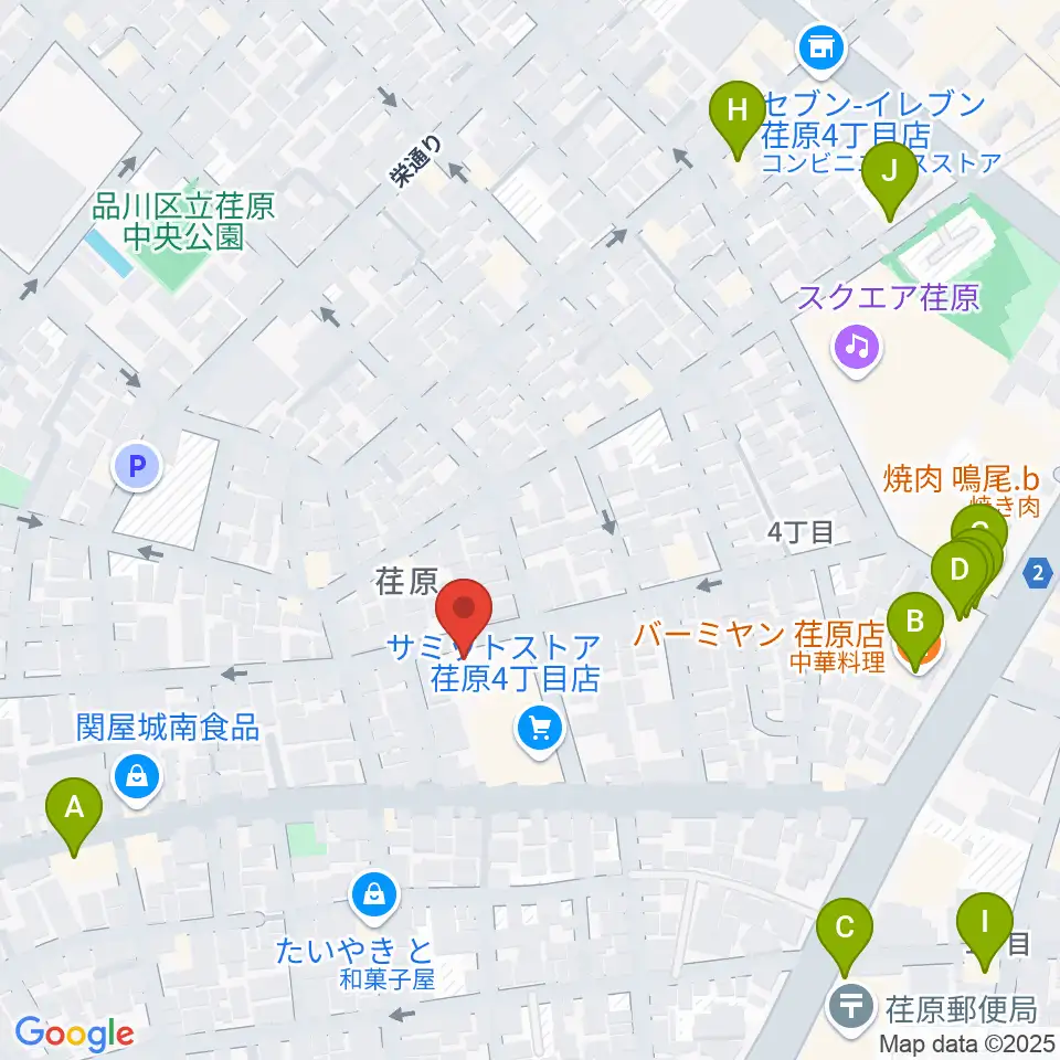 スタジオエルヴール周辺のファミレス・ファーストフード一覧地図