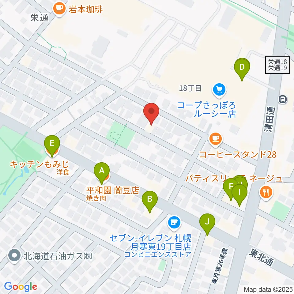 井上ピアノ調律事務所周辺のファミレス・ファーストフード一覧地図