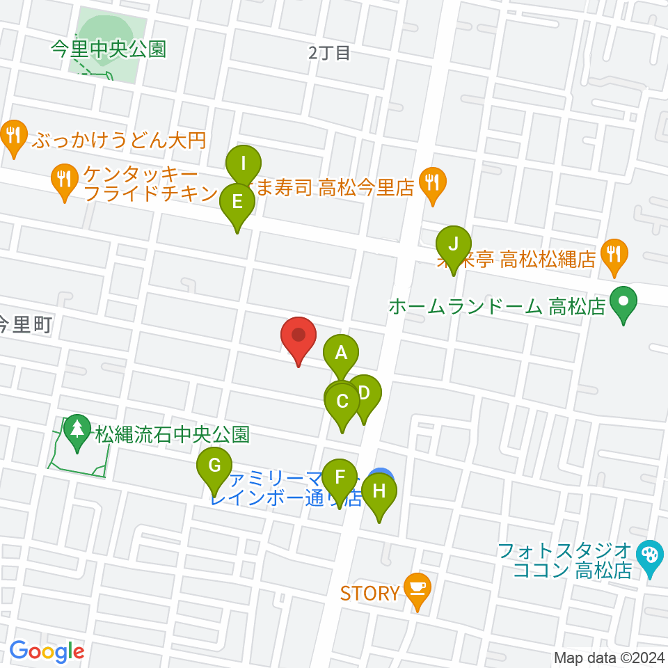 M-studio周辺のファミレス・ファーストフード一覧地図