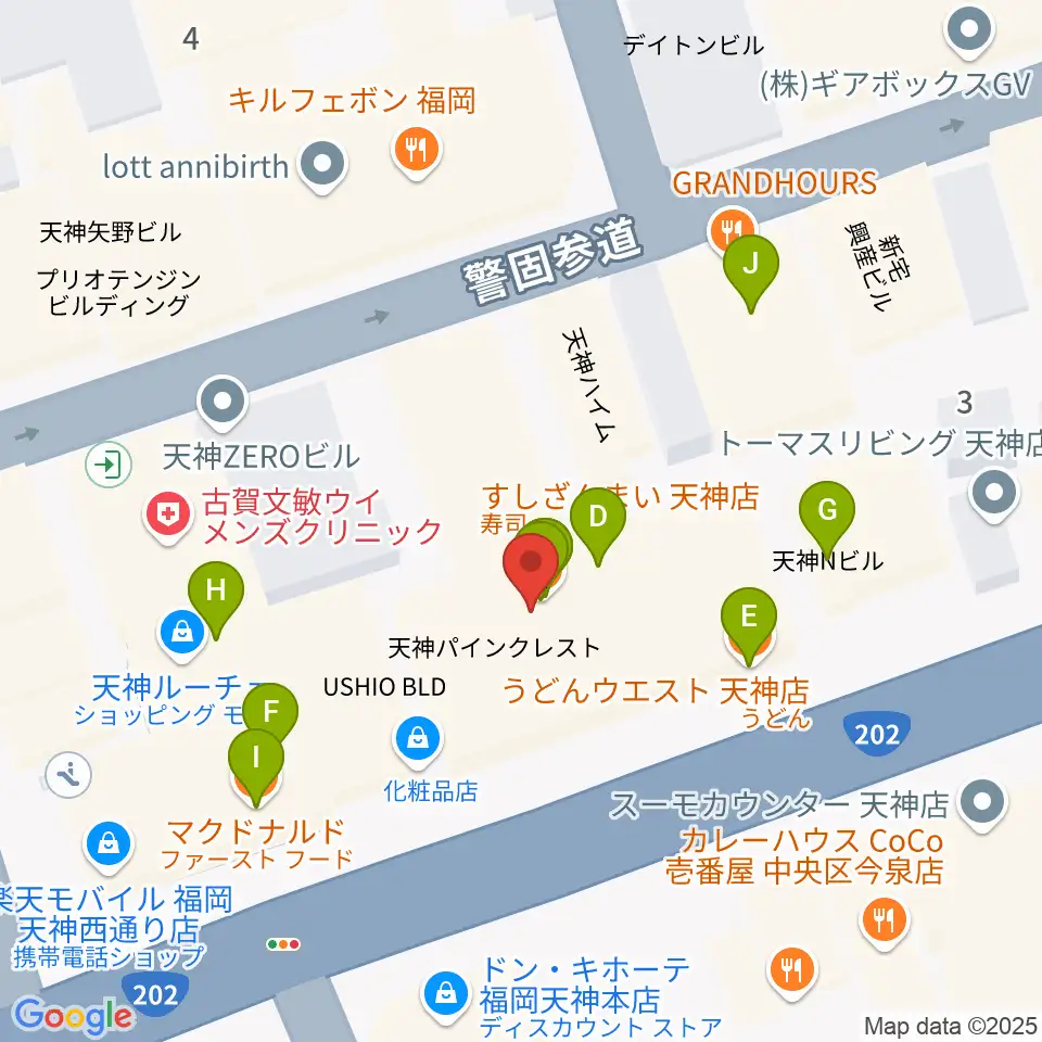 Sifaka(シファカ)音楽教室周辺のファミレス・ファーストフード一覧地図