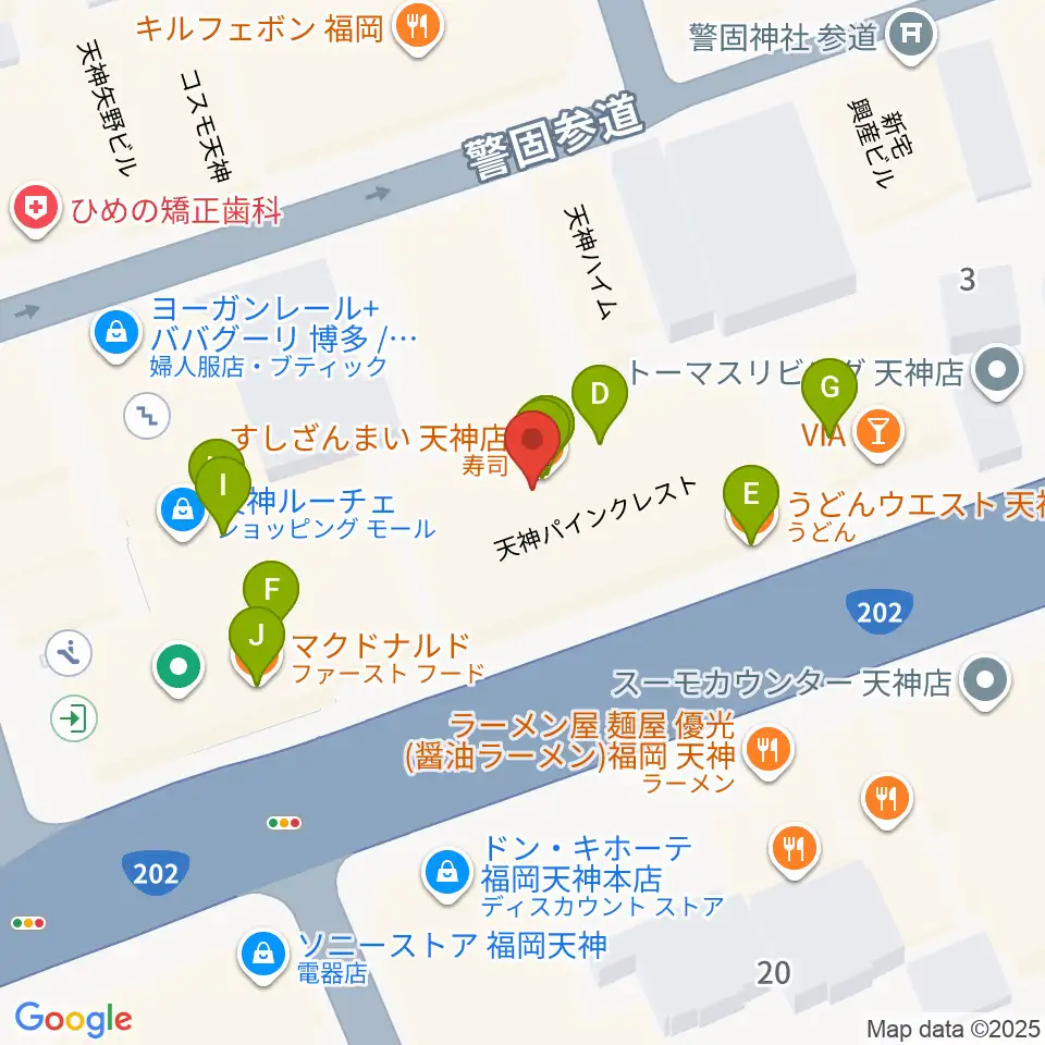 Sifaka(シファカ)音楽教室周辺のファミレス・ファーストフード一覧地図