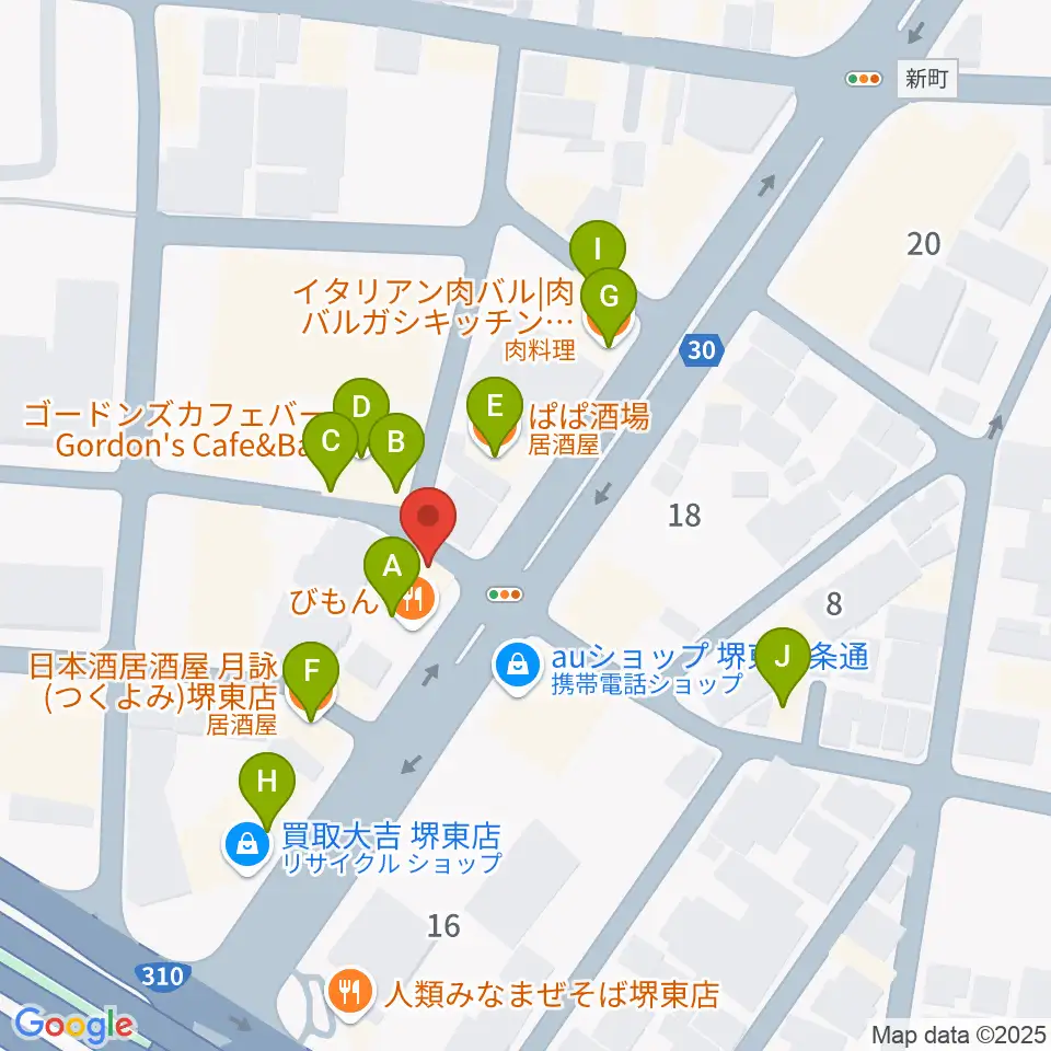 カルロスギター周辺のファミレス・ファーストフード一覧地図
