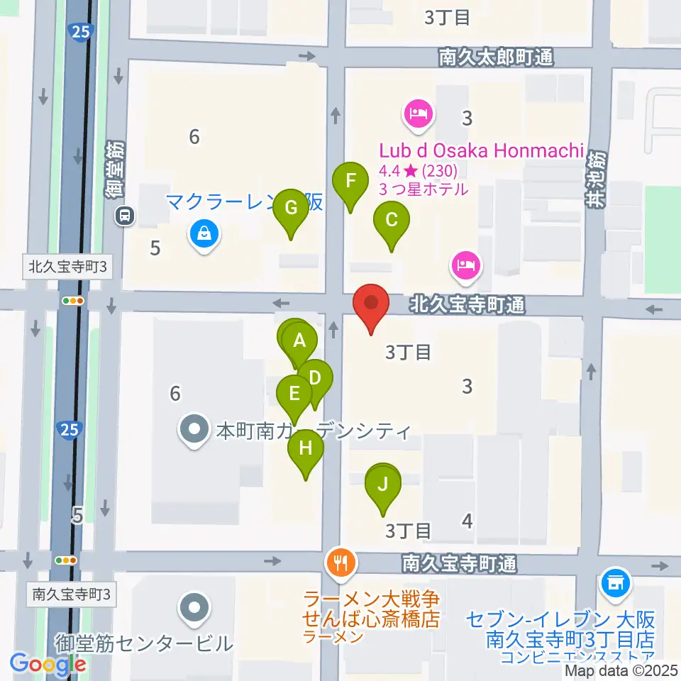 三木楽器開成館周辺のファミレス・ファーストフード一覧地図