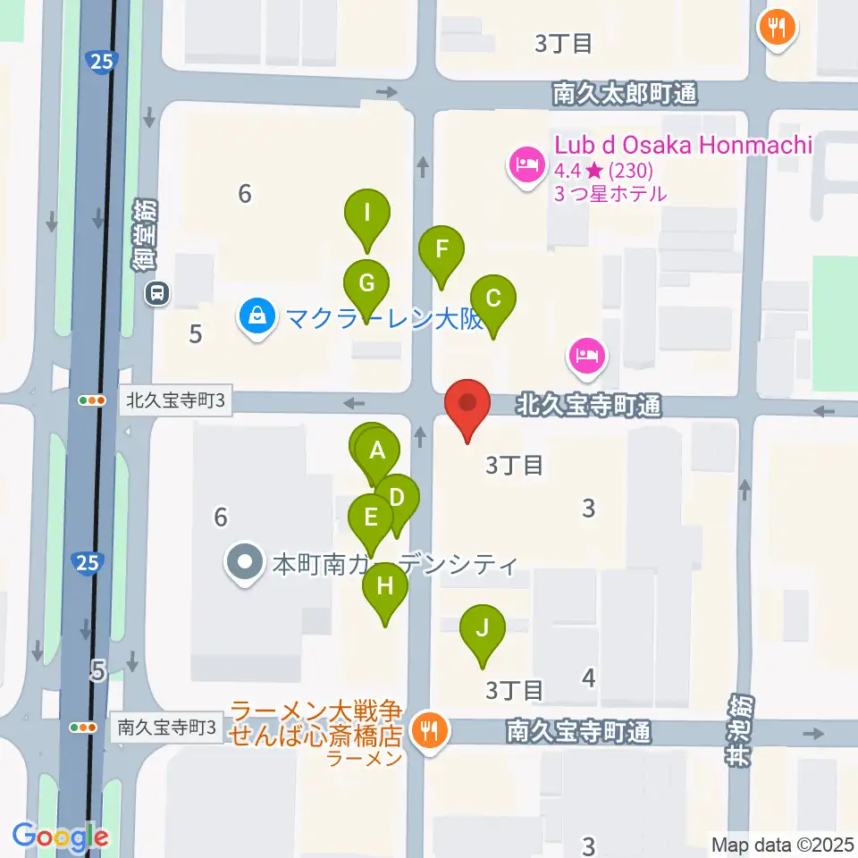 三木楽器開成館周辺のファミレス・ファーストフード一覧地図