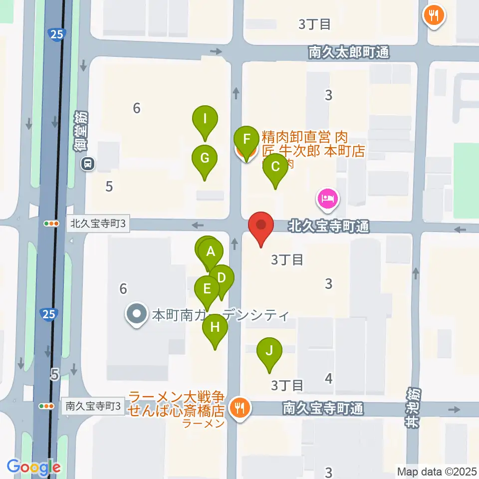 三木楽器開成館周辺のファミレス・ファーストフード一覧地図