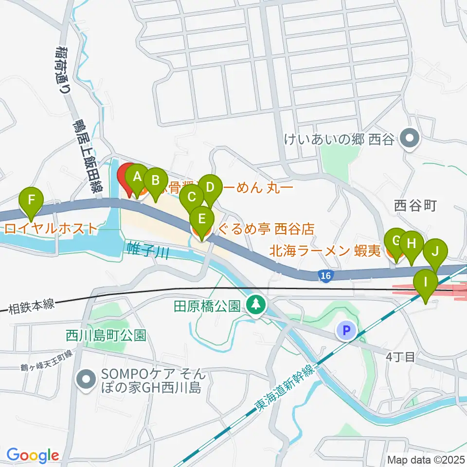 シミズ ミュージックラボ周辺のファミレス・ファーストフード一覧地図