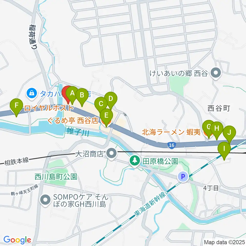 シミズ ミュージックラボ周辺のファミレス・ファーストフード一覧地図