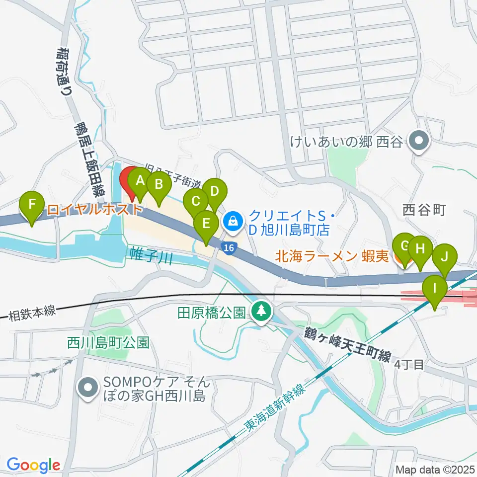 シミズ ミュージックラボ周辺のファミレス・ファーストフード一覧地図