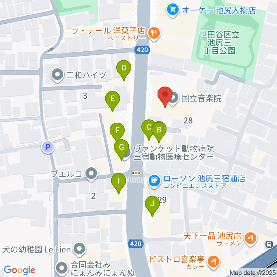 KMAパラダイスホール周辺のファミレス・ファーストフード一覧地図