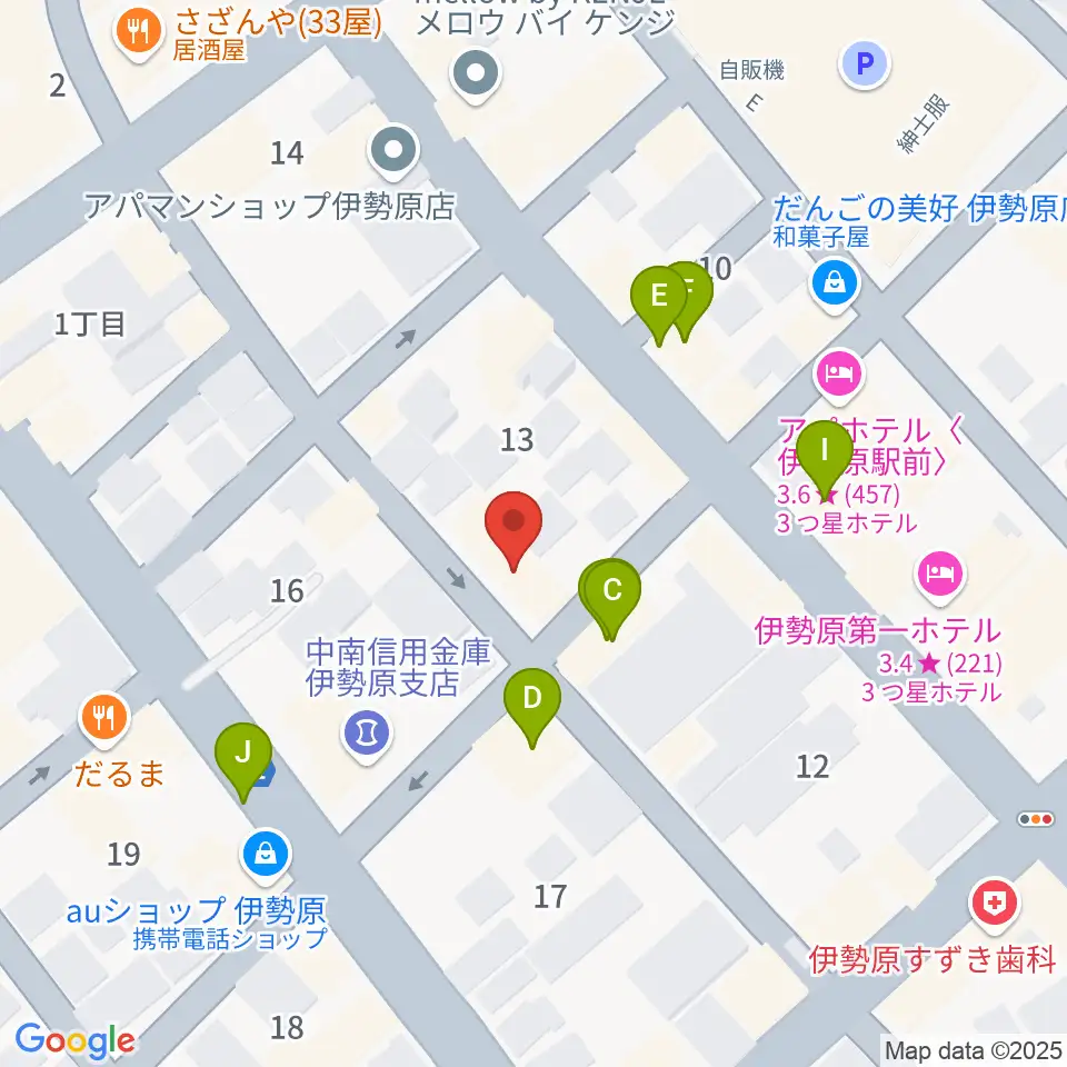厚木楽器 アミ伊勢原周辺のファミレス・ファーストフード一覧地図