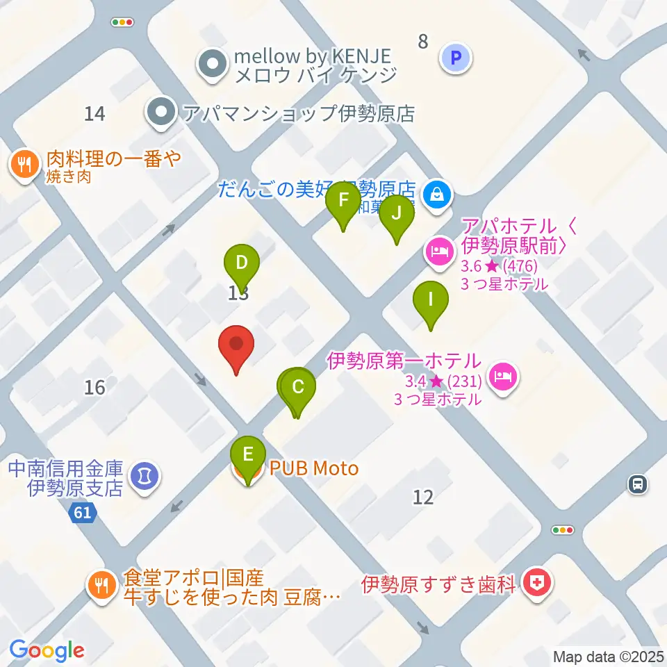 厚木楽器 アミ伊勢原周辺のファミレス・ファーストフード一覧地図