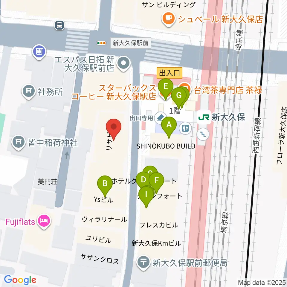 山野楽器ウインドクルー周辺のファミレス・ファーストフード一覧地図