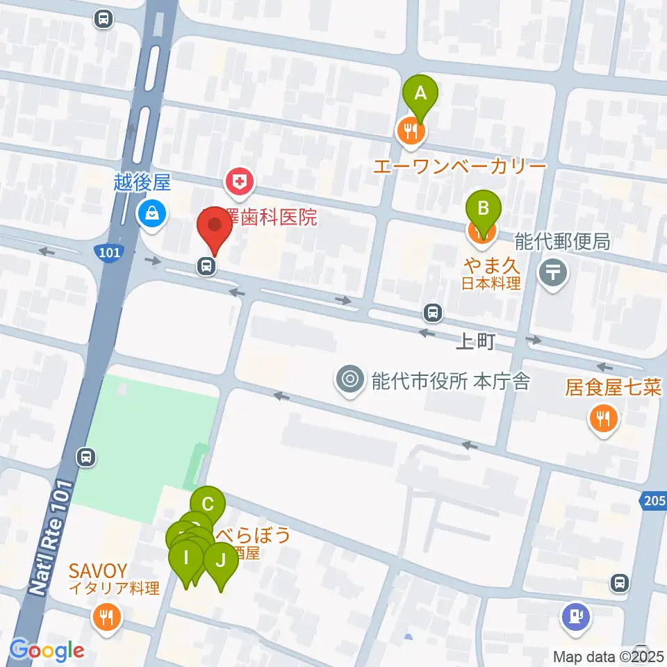 ササキ楽器周辺のファミレス・ファーストフード一覧地図