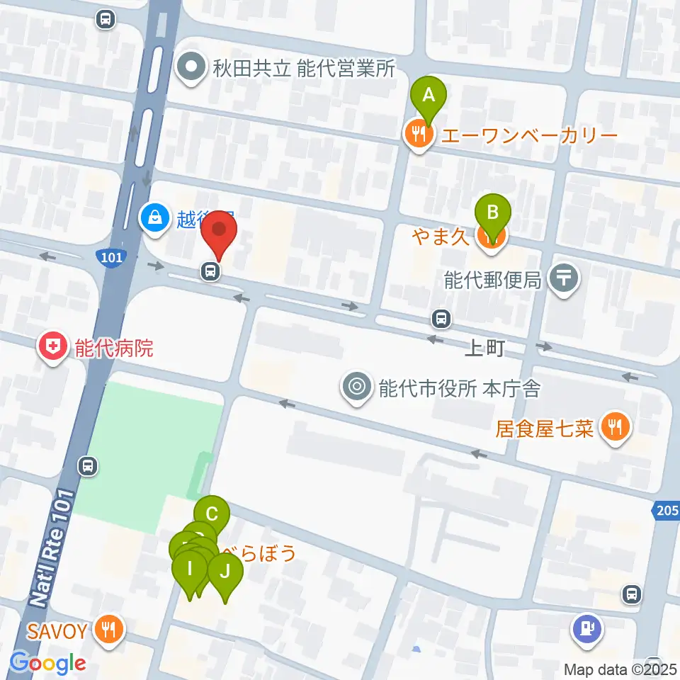 ササキ楽器周辺のファミレス・ファーストフード一覧地図