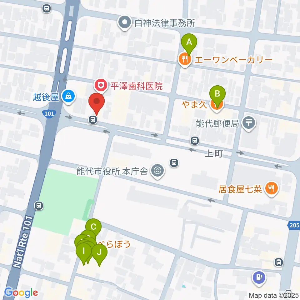 ササキ楽器周辺のファミレス・ファーストフード一覧地図