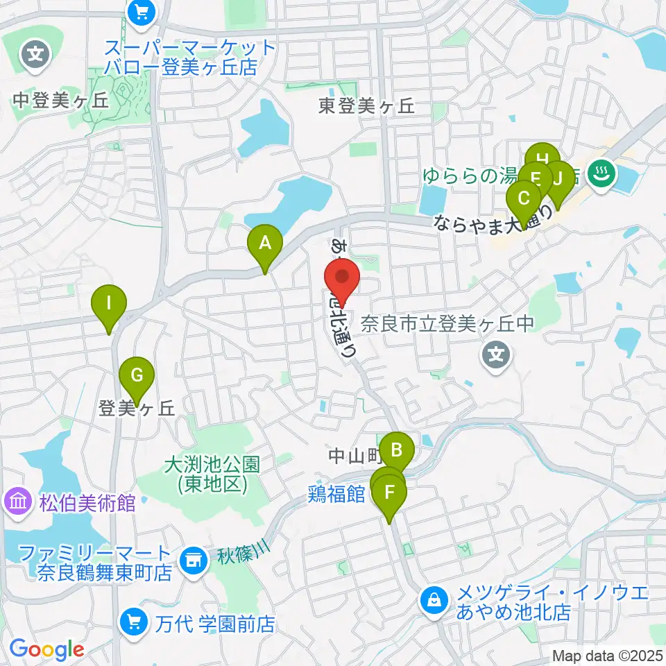 ムジカセゾン周辺のファミレス・ファーストフード一覧地図