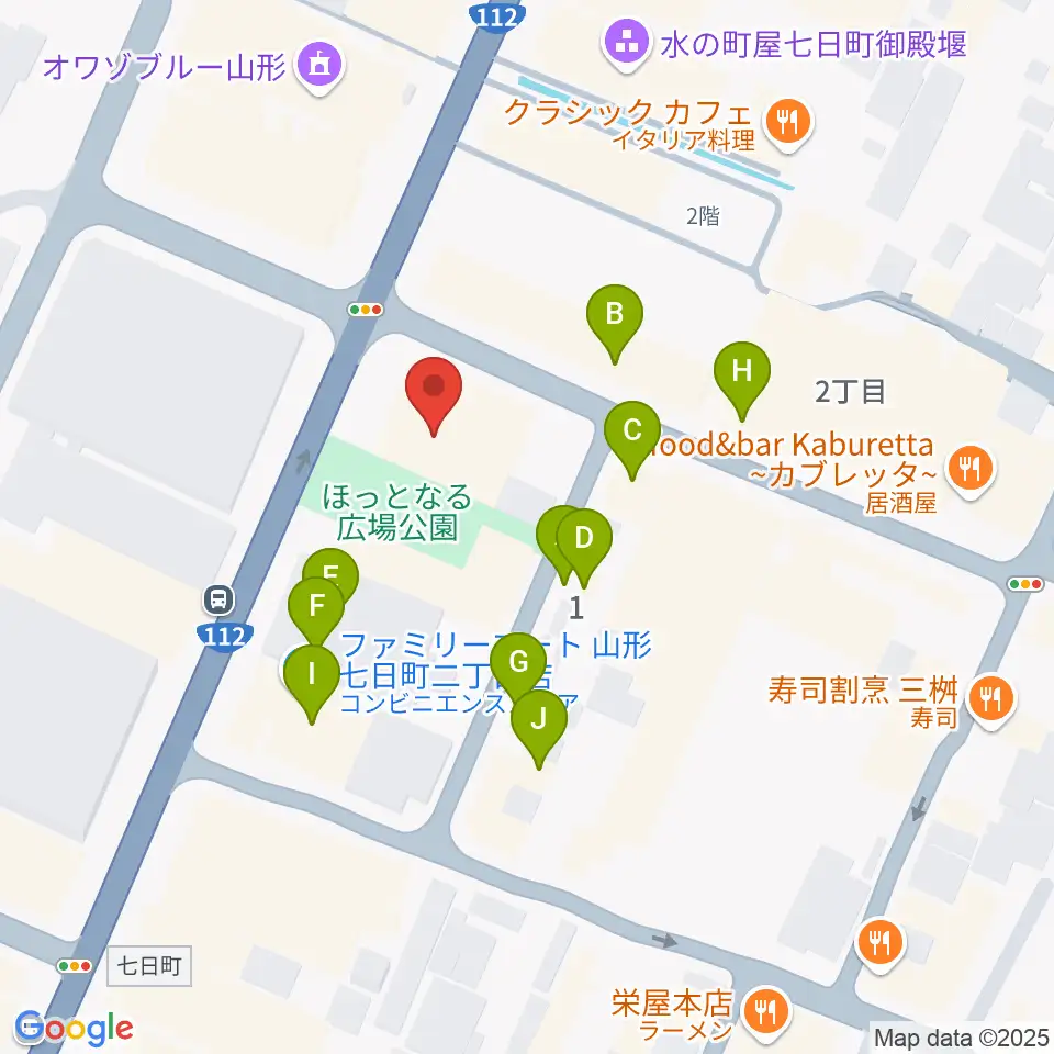 富岡本店周辺のファミレス・ファーストフード一覧地図