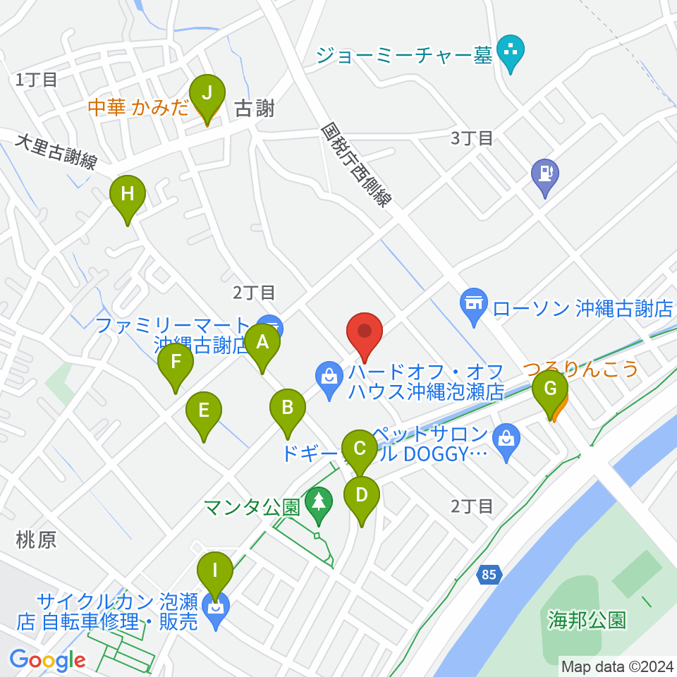 イガルーサウンドスタジオ周辺のファミレス・ファーストフード一覧地図