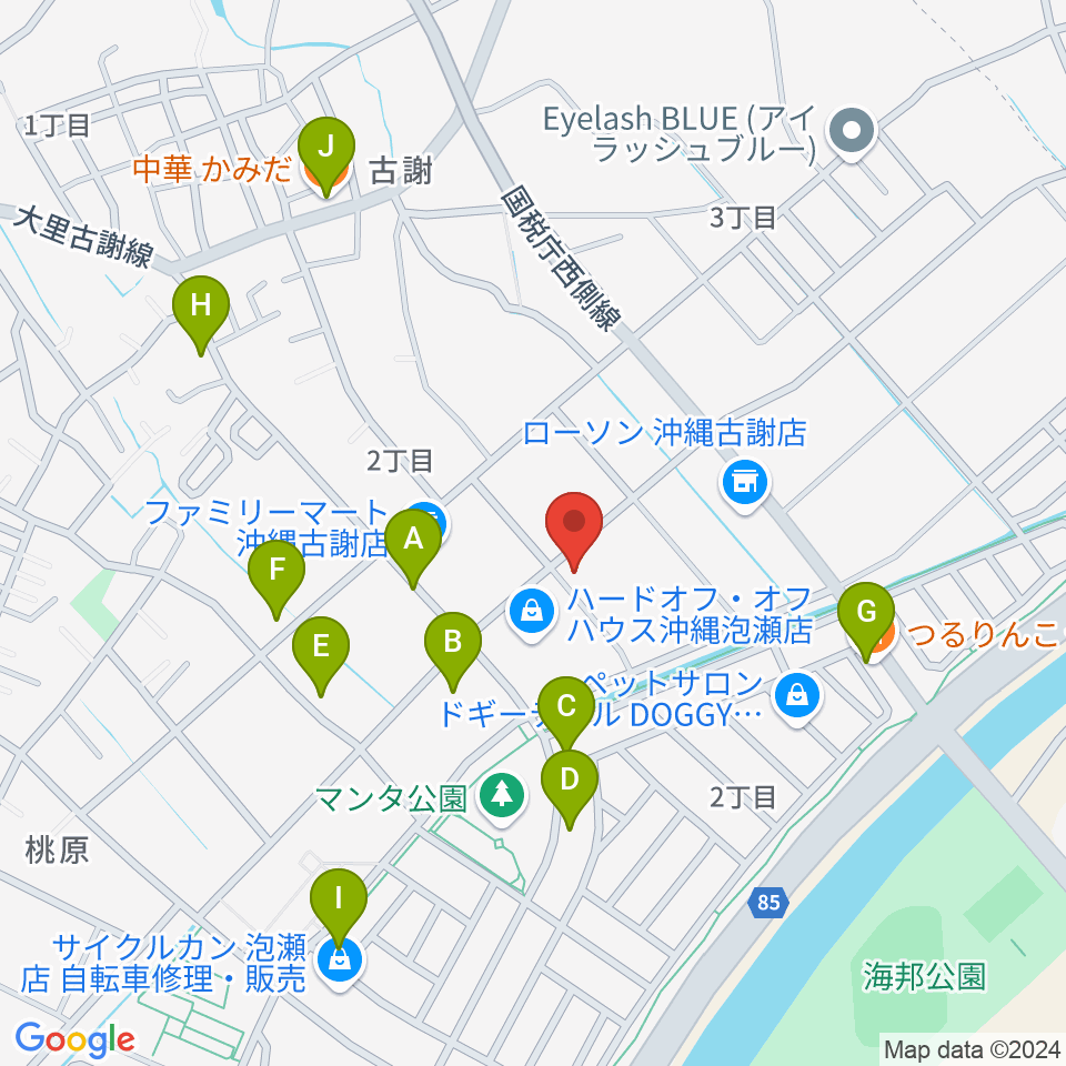 イガルーサウンドスタジオ周辺のファミレス・ファーストフード一覧地図