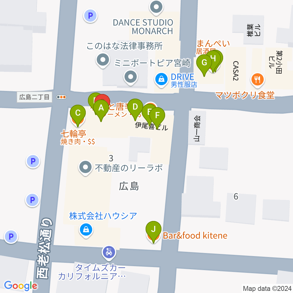 JazzSpot LIFE TIME周辺のファミレス・ファーストフード一覧地図