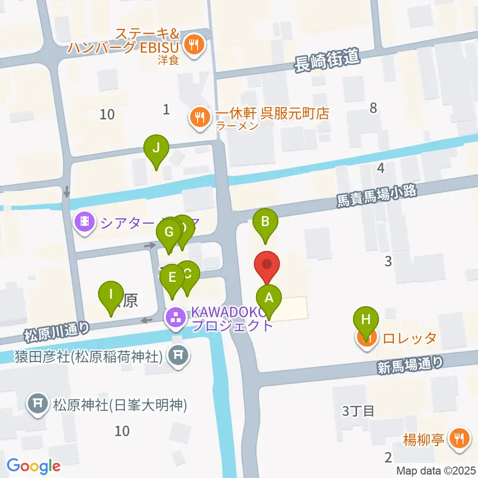 佐賀RAG・G周辺のファミレス・ファーストフード一覧地図