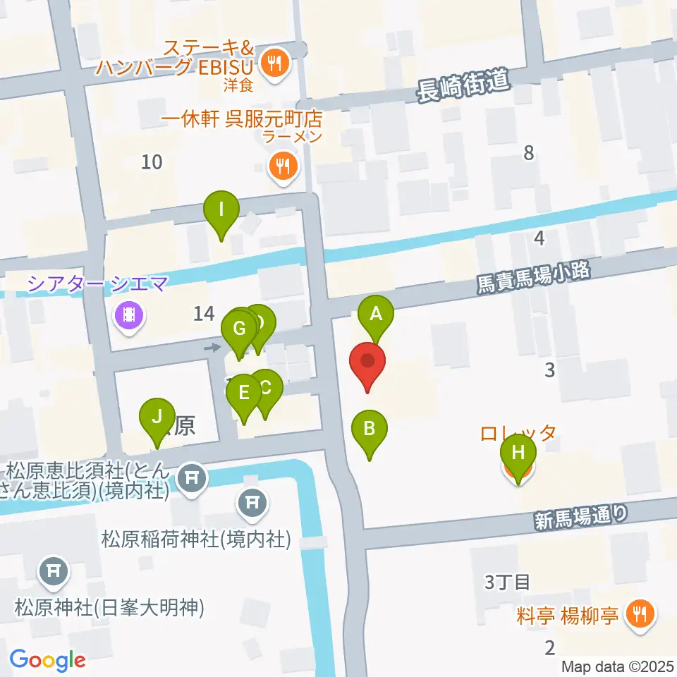 RAG STUDIO周辺のファミレス・ファーストフード一覧地図