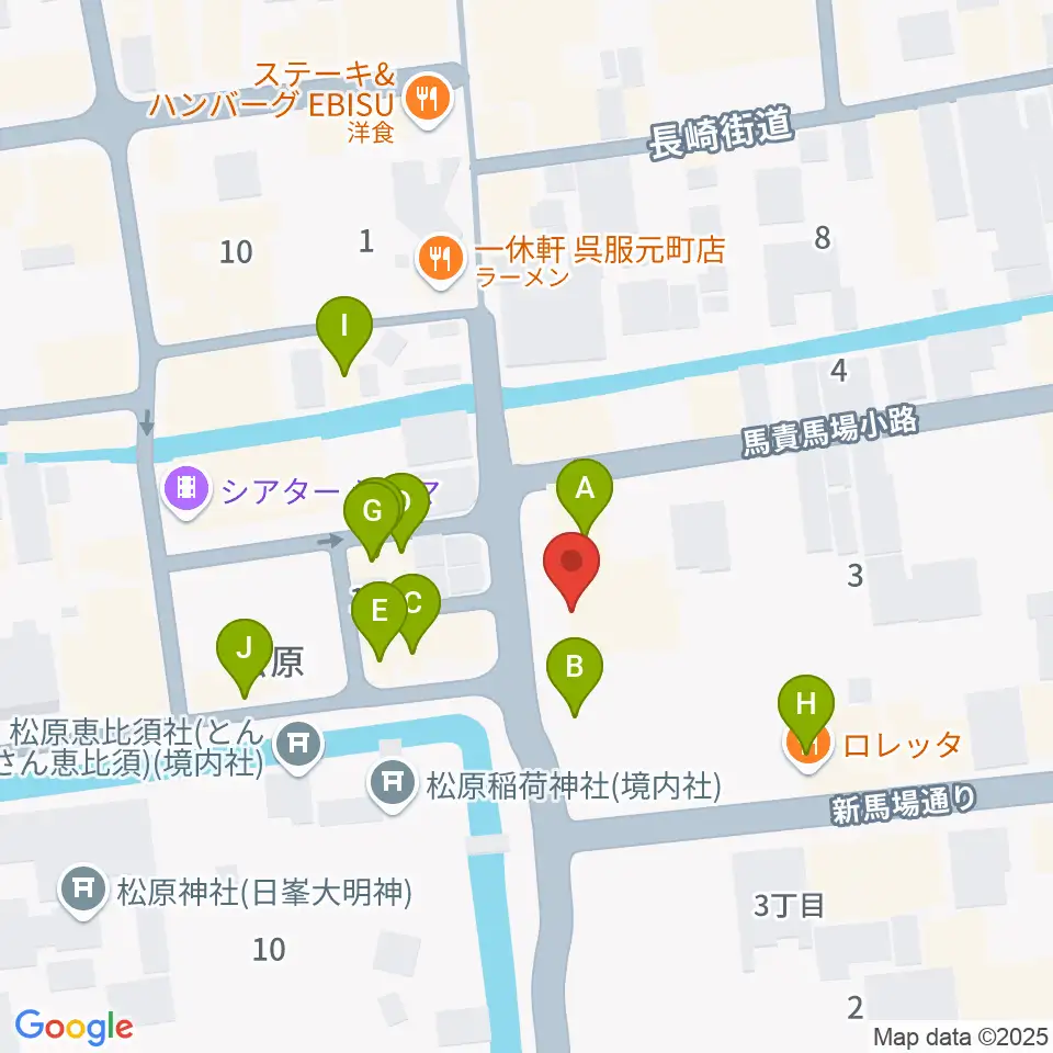 RAG STUDIO周辺のファミレス・ファーストフード一覧地図