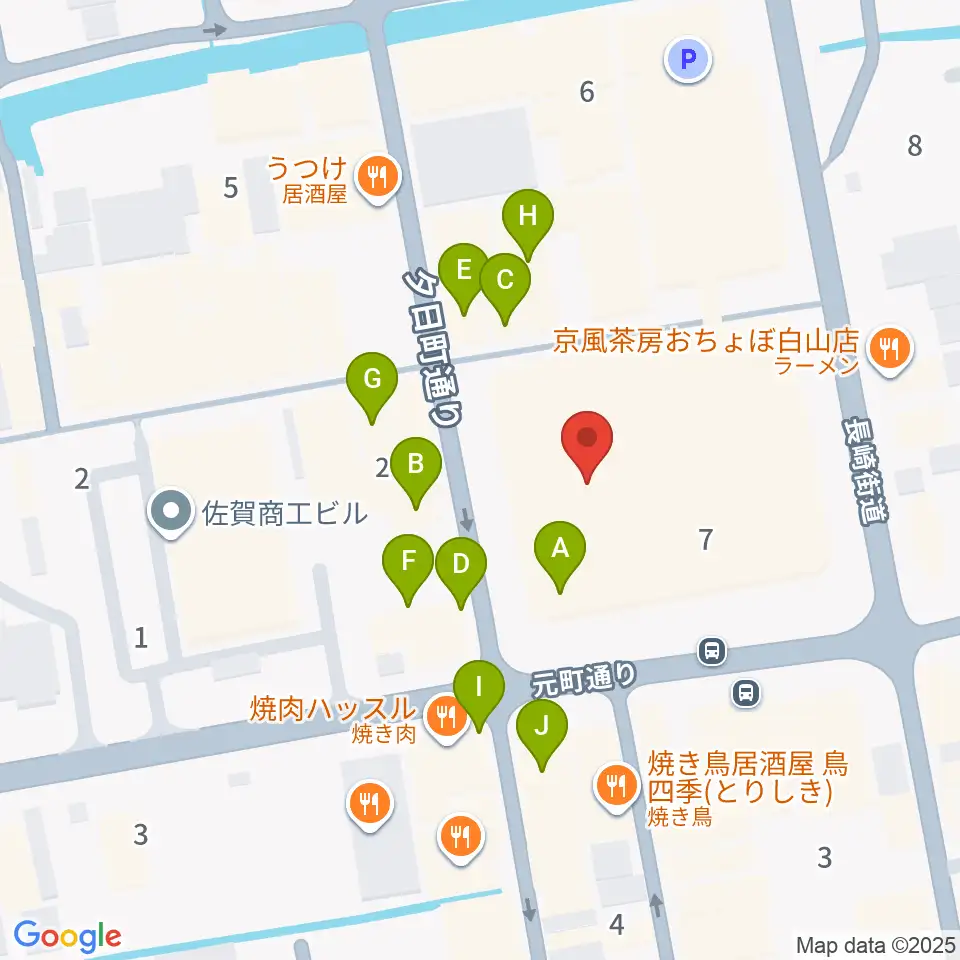 佐賀市文化交流プラザ交流センター周辺のファミレス・ファーストフード一覧地図
